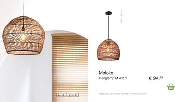 Aanbiedingen Moloko hanglamp ø 40cm - Lucide - Geldig van 04/10/2021 tot 16/11/2021 bij Multi Bazar