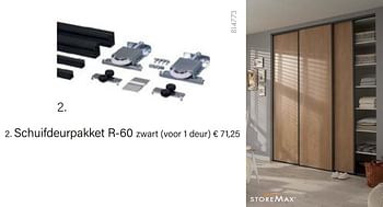 Aanbiedingen Schuifdeurpakket r-60 zwart (voor 1 deur) - Storemax - Geldig van 04/10/2021 tot 16/11/2021 bij Multi Bazar