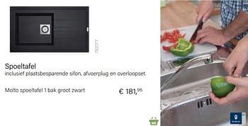 Aanbiedingen Molto spoeltafel 1 bak groot zwart - Van Marcke - Geldig van 04/10/2021 tot 16/11/2021 bij Multi Bazar