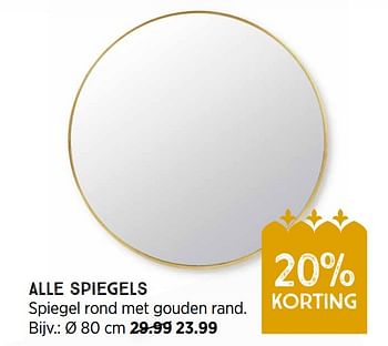 Aanbiedingen Spiegel rond met gouden rand - Huismerk - Xenos - Geldig van 04/10/2021 tot 17/10/2021 bij Xenos