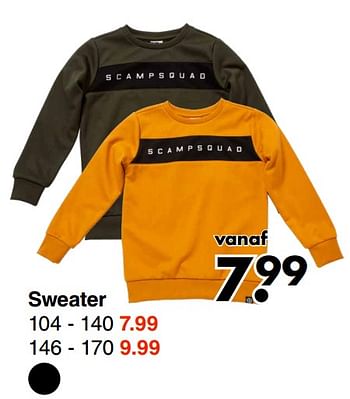 Aanbiedingen Sweater - Huismerk - Wibra - Geldig van 04/10/2021 tot 17/10/2021 bij Wibra