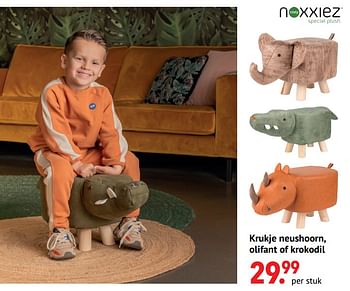 Aanbiedingen Krukje neushoorn, olifant of krokodil - Noxxiez - Geldig van 11/10/2021 tot 06/12/2021 bij Multi Bazar