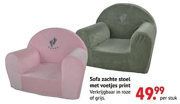 Aanbiedingen Sofa zachte stoel met voetjes print - Huismerk - Multi Bazar - Geldig van 11/10/2021 tot 06/12/2021 bij Multi Bazar