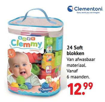 Aanbiedingen 24 soft blokken - Clementoni - Geldig van 11/10/2021 tot 06/12/2021 bij Multi Bazar