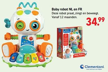 Aanbiedingen Baby robot nl en fr - Clementoni - Geldig van 11/10/2021 tot 06/12/2021 bij Multi Bazar