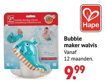 Aanbiedingen Bubble maker walvis - Hape - Geldig van 11/10/2021 tot 06/12/2021 bij Multi Bazar