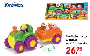 Aanbiedingen Muzikale tractor + trailer - Keenway - Geldig van 11/10/2021 tot 06/12/2021 bij Multi Bazar