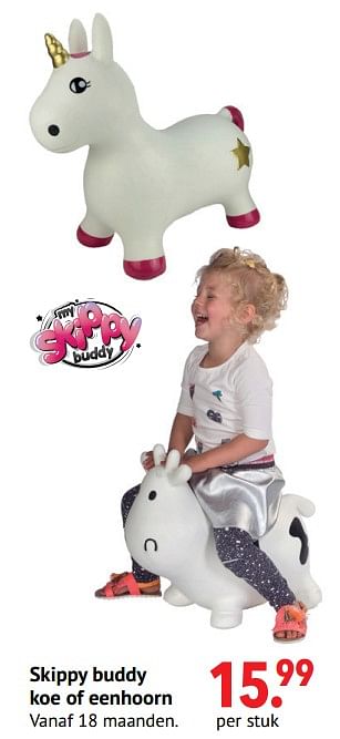 Aanbiedingen Skippy buddy koe of eenhoorn - My Skippy Buddy - Geldig van 11/10/2021 tot 06/12/2021 bij Multi Bazar