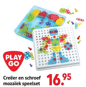 Aanbiedingen Creëer en schroef mozaïek speelset - Play-Go - Geldig van 11/10/2021 tot 06/12/2021 bij Multi Bazar