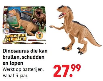 Aanbiedingen Dinosaurus die kan brullen, schudden en lopen - Huismerk - Multi Bazar - Geldig van 11/10/2021 tot 06/12/2021 bij Multi Bazar