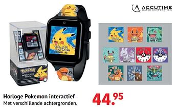 Aanbiedingen Horloge pokemon interactief - Pokemon - Geldig van 11/10/2021 tot 06/12/2021 bij Multi Bazar
