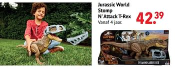 Aanbiedingen Jurassic world stomp n` attack t-rex - Jurassic World - Geldig van 11/10/2021 tot 06/12/2021 bij Multi Bazar