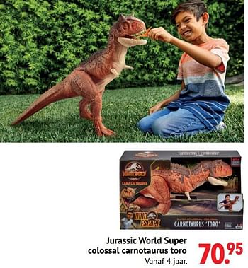 Aanbiedingen Jurassic world super colossal carnotaurus toro - Jurassic World - Geldig van 11/10/2021 tot 06/12/2021 bij Multi Bazar