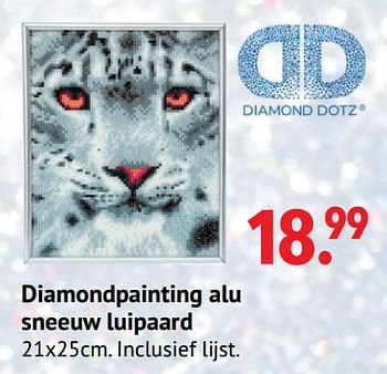 Aanbiedingen Diamondpainting alu sneeuw luipaard - Diamond Dotz - Geldig van 11/10/2021 tot 06/12/2021 bij Multi Bazar