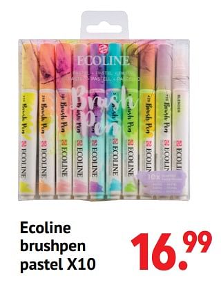 Aanbiedingen Ecoline brushpen pastel - Talens - Geldig van 11/10/2021 tot 06/12/2021 bij Multi Bazar