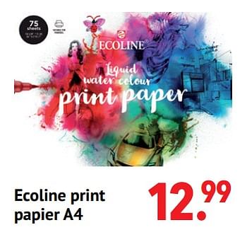 Aanbiedingen Ecoline print papier a4 - Talens - Geldig van 11/10/2021 tot 06/12/2021 bij Multi Bazar