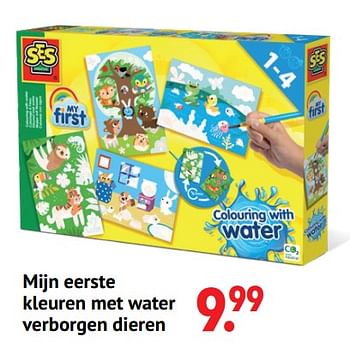 Aanbiedingen Mijn eerste kleuren met water verborgen dieren - SES - Geldig van 11/10/2021 tot 06/12/2021 bij Multi Bazar