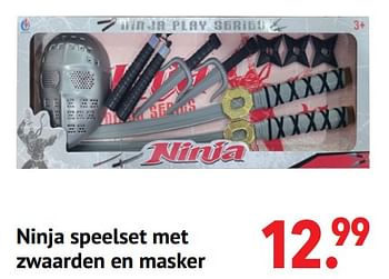 Aanbiedingen Ninja speelset met zwaarden en masker - Huismerk - Multi Bazar - Geldig van 11/10/2021 tot 06/12/2021 bij Multi Bazar