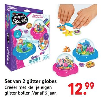 Aanbiedingen Set van 2 glitter globes - Cra-Z-Art - Geldig van 11/10/2021 tot 06/12/2021 bij Multi Bazar