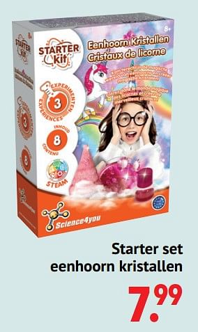 Aanbiedingen Starter set eenhoorn kristallen - Science4you - Geldig van 11/10/2021 tot 06/12/2021 bij Multi Bazar