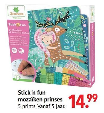 Aanbiedingen Stick `n fun mozaïken prinses - Sycomore - Geldig van 11/10/2021 tot 06/12/2021 bij Multi Bazar