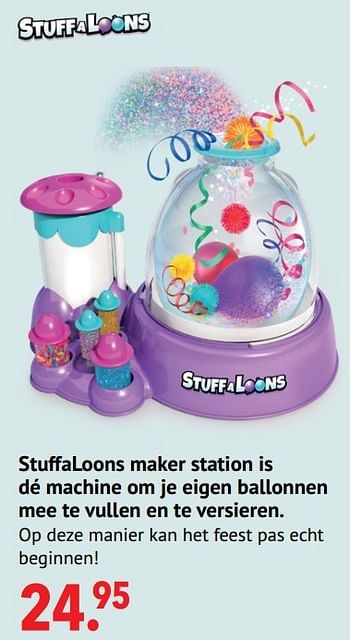 Aanbiedingen Stuffaloons maker station is dé machine om je eigen ballonnen mee te vullen en te versieren - Stuff-A-Loons - Geldig van 11/10/2021 tot 06/12/2021 bij Multi Bazar