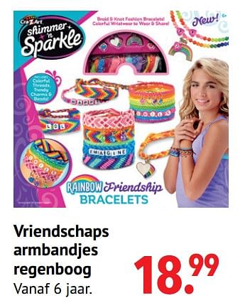 Aanbiedingen Vriendschaps armbandjes regenboog - Cra-Z-Art - Geldig van 11/10/2021 tot 06/12/2021 bij Multi Bazar