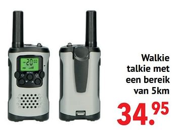 Aanbiedingen Walkie talkie met een bereik van 5km - Huismerk - Multi Bazar - Geldig van 11/10/2021 tot 06/12/2021 bij Multi Bazar