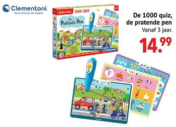 Aanbiedingen De 1000 quiz, de pratende pen - Clementoni - Geldig van 11/10/2021 tot 06/12/2021 bij Multi Bazar