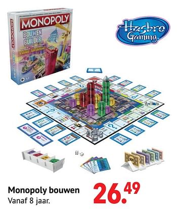 Aanbiedingen Monopoly bouwen - Hasbro - Geldig van 11/10/2021 tot 06/12/2021 bij Multi Bazar