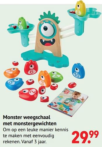 Aanbiedingen Monster weegschaal met monstergewichten - Hape - Geldig van 11/10/2021 tot 06/12/2021 bij Multi Bazar