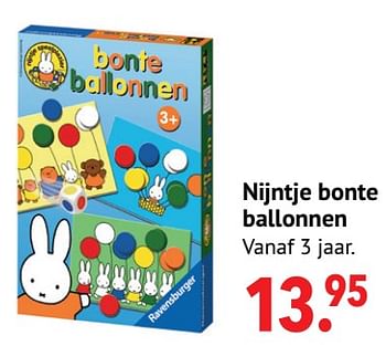 Aanbiedingen Nijntje bonte ballonnen - Ravensburger - Geldig van 11/10/2021 tot 06/12/2021 bij Multi Bazar