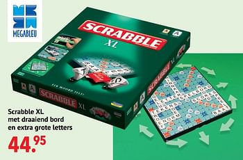 Aanbiedingen Scrabble xl met draaiend bord en extra grote letters - Megableu - Geldig van 11/10/2021 tot 06/12/2021 bij Multi Bazar