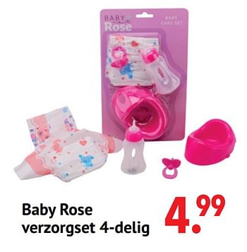 Aanbiedingen Baby rose verzorgset 4-delig - Baby Rose - Geldig van 11/10/2021 tot 06/12/2021 bij Multi Bazar