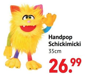 Aanbiedingen Handpop schickimicki - Living Puppets - Geldig van 11/10/2021 tot 06/12/2021 bij Multi Bazar