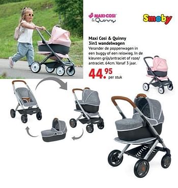 Aanbiedingen Maxi cosi + quinny 3in1 wandelwagen - Smoby - Geldig van 11/10/2021 tot 06/12/2021 bij Multi Bazar