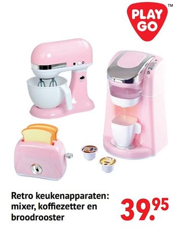 Aanbiedingen Retro keukenapparaten mixer, koffiezetter en broodrooster - Play-Go - Geldig van 11/10/2021 tot 06/12/2021 bij Multi Bazar