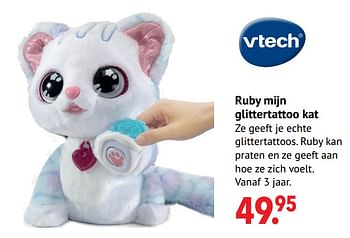 Aanbiedingen Ruby mijn glittertattoo kat - Vtech - Geldig van 11/10/2021 tot 06/12/2021 bij Multi Bazar