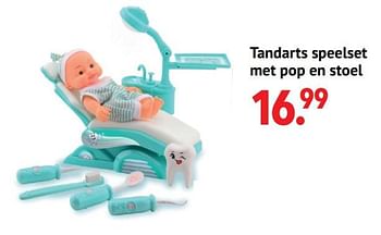 Aanbiedingen Tandarts speelset met pop en stoel - Huismerk - Multi Bazar - Geldig van 11/10/2021 tot 06/12/2021 bij Multi Bazar