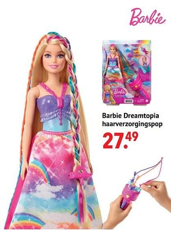Aanbiedingen Barbie dreamtopia haarverzorgingspop - Mattel - Geldig van 11/10/2021 tot 06/12/2021 bij Multi Bazar