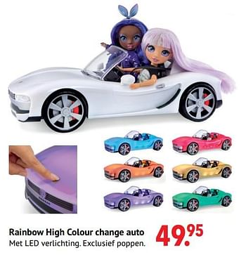 Aanbiedingen Rainbow high colour change auto - Rainbow High - Geldig van 11/10/2021 tot 06/12/2021 bij Multi Bazar