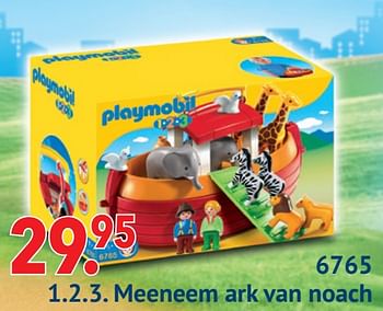 Aanbiedingen 6765 1.2.3. meeneem ark van noach - Playmobil - Geldig van 11/10/2021 tot 06/12/2021 bij Multi Bazar