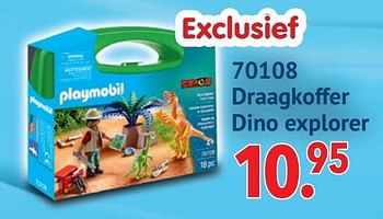 Aanbiedingen 70108 draagkoffer dino explorer - Playmobil - Geldig van 11/10/2021 tot 06/12/2021 bij Multi Bazar
