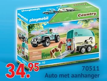 Aanbiedingen 70511 auto met aanhanger - Playmobil - Geldig van 11/10/2021 tot 06/12/2021 bij Multi Bazar