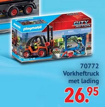 Aanbiedingen 70772 vorkheftruck met lading - Playmobil - Geldig van 11/10/2021 tot 06/12/2021 bij Multi Bazar