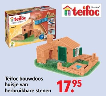Aanbiedingen Teifoc bouwdoos huisje van herbruikbare stenen - teifoc - Geldig van 11/10/2021 tot 06/12/2021 bij Multi Bazar