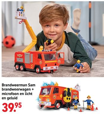 Aanbiedingen Brandweerman sam brandweerwagen + microfoon en licht en geluid - Fireman Sam - Geldig van 11/10/2021 tot 06/12/2021 bij Multi Bazar