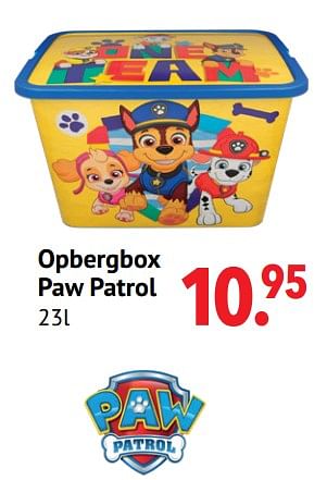 Aanbiedingen Opbergbox paw patrol - PAW  PATROL - Geldig van 11/10/2021 tot 06/12/2021 bij Multi Bazar