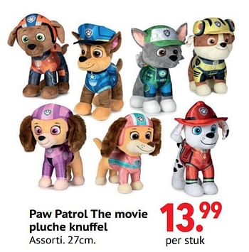 Aanbiedingen Paw patrol the movie pluche knuffel - PAW  PATROL - Geldig van 11/10/2021 tot 06/12/2021 bij Multi Bazar