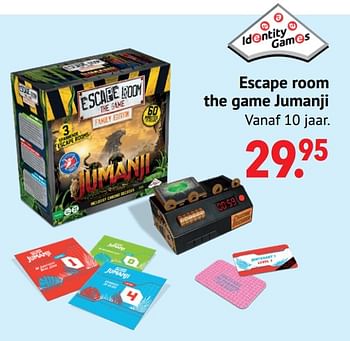 Aanbiedingen Escape room the game jumanji - Identity Games - Geldig van 11/10/2021 tot 06/12/2021 bij Multi Bazar